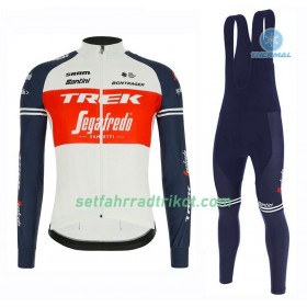 Radbekleidung Radtrikot Langarm + Lang Trägerhose 2020 Trek-Segafredo Winter Thermal Fleece N001